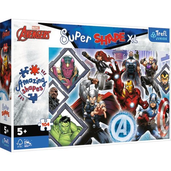 trefl puzzle 104el xl avengers twoi ulubieni super shape 50018