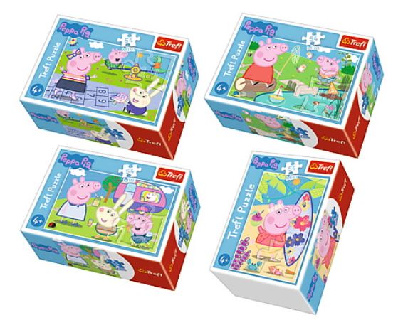 trefl puzzle 54el mini peppa pig wesoły dzień świnki peppy 54169(19627,19628,19626,19625) mix/40/