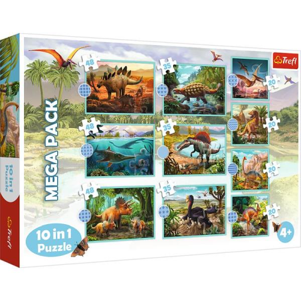 TREFL PUZZLE 10W1 W ŚWIECIE DINOZAURÓW  20,35,48EL. 90390