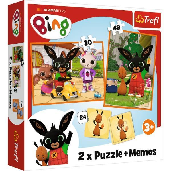 trefl puzzle 2w1 memos bing z przyjaciółmi 93332