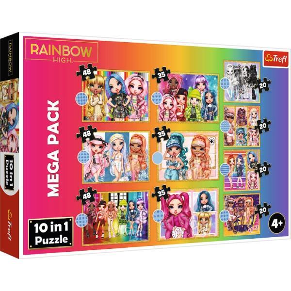 trefl puzzle 10w1 rainbow high kolekcja modnych laleczek 96000