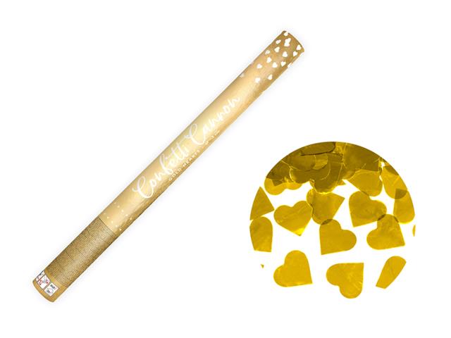 Tuba z sercami, złoty, 60cm PARTYDECO