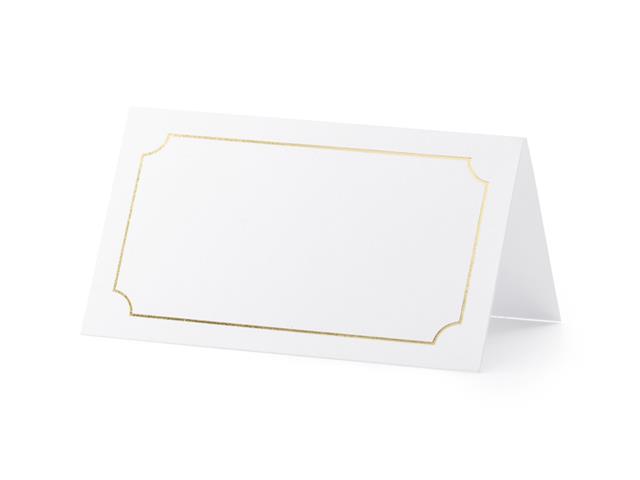 Wizytówki na stół - Ramka, złoty, 9,5x5,5cm: 1op./10szt. PARTYDECO