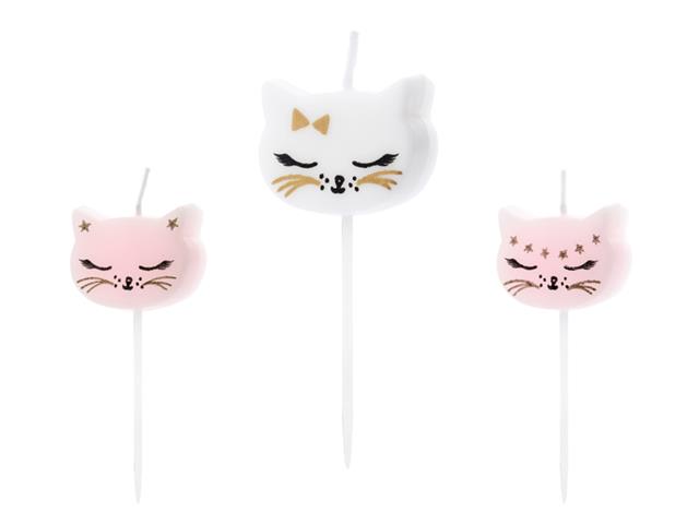 Świeczki urodzinowe Kotek, mix, 2cm: 1op./6szt. PARTYDECO