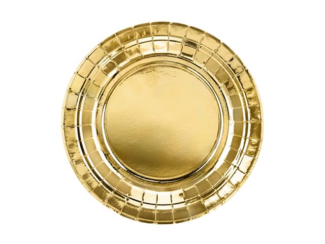 TALERZYKI, ZŁOTY, 18CM: 1OP./6SZT. PARTYDECO