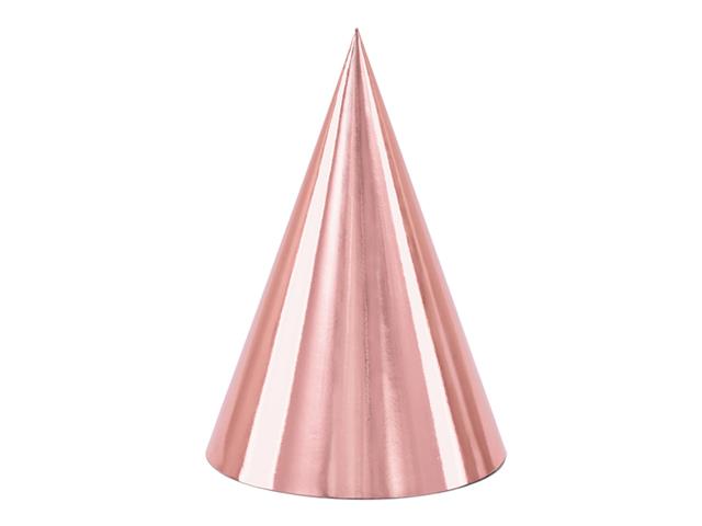 Czapeczki, różowe złoto, 16cm: 1op./6szt. PARTYDECO