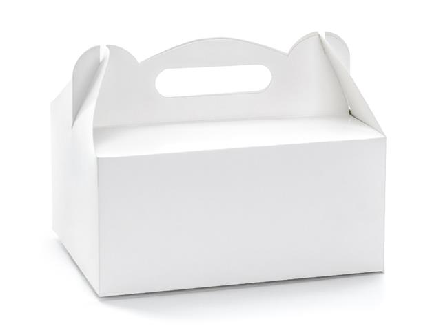 Ozdobne pudełka na ciasto, biały, 19x14x9cm: 1op./10szt. PARTYDECO