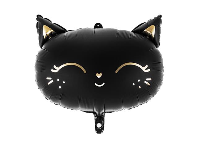 Balon foliowy Kotek, 48x36cm, czarny PARTYDECO