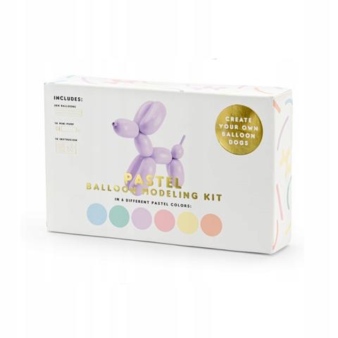 BALONY DO MODELOWANIA PASTELOWE 130CM Z POMPKĄ,MIXPARTYDECO
