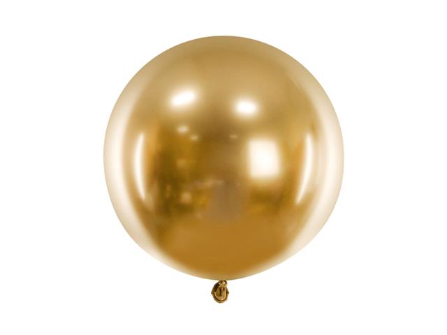 Balon okrągły Glossy 60cm, złoty PARTYDECO