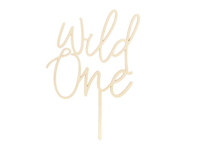 Topper drewniany Wild One, 22cm PARTYDECO