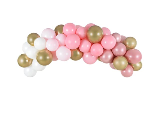 GIRLANDA BALONOWA - RÓŻOWA, 200CM: 1OP./60SZT. PARTYDECO
