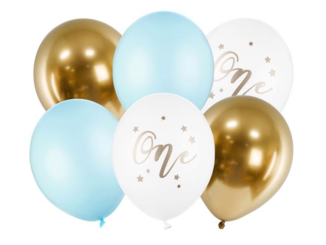 Balony 30cm, One, Pastel Light Blue: 1op./6szt. PARTYDECO