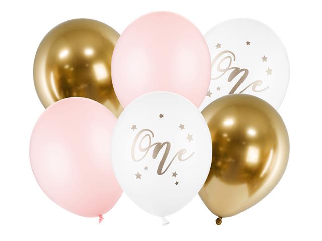 Balony 30cm, One, Pastel Pale Pink: 1op./6szt. PARTYDECO
