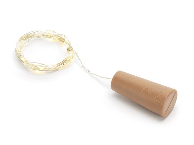 Lampki LED z korkiem do butelki, ciepły biały, 197cm PARTYDECO
