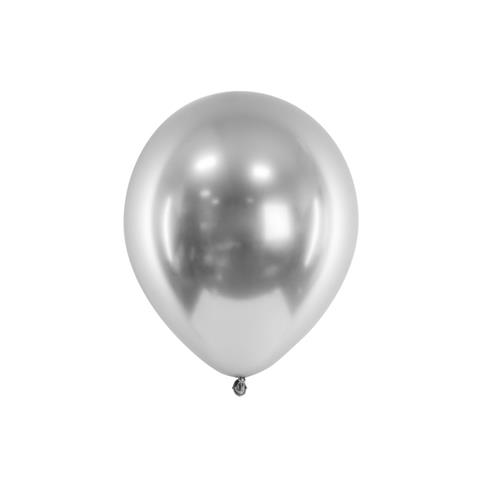 BALONY GLOSSY 30CM, SREBRNY PARTYDECO