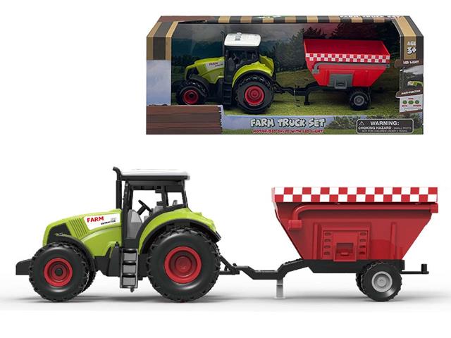 TRAKTOR Z PRZYCZEPĄ 35X11X13CM ŚWIATŁO I DŹWIĘK 003438 CZAPSKA