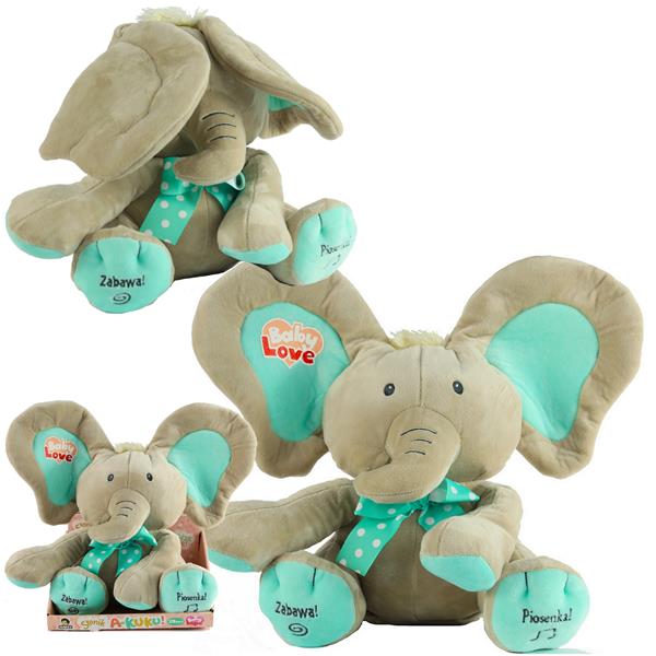 SŁONIK A KUKU BEŻOWO-MIĘTOWY 24CM 003780 CZAPSKA