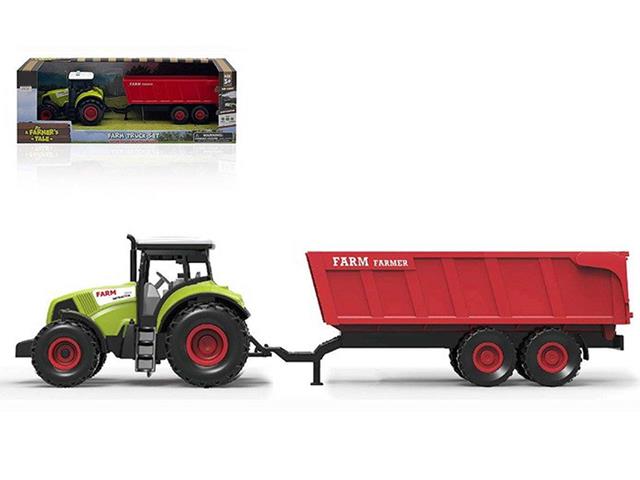 TRAKTOR Z PRZYCZEPĄ 1:36 ŚWIATŁO DŹWIĘK 36,5X8,5X11,5CM 013458 CZAPSKA