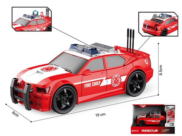 AUTO INSPEKTOR POŻARNICZY 1:20 ŚWIATŁO DŹWIĘK OTWIERANY BAGAŻNIK CZAPSKA 013477