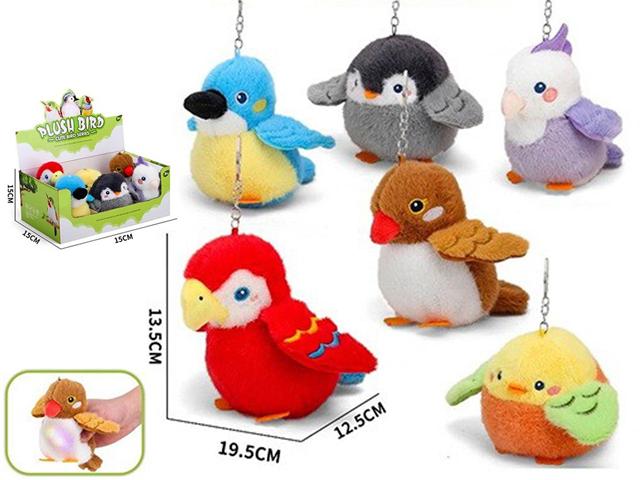 PTASZEK PLUSZOOWY 15CM ŚWIATŁO, DŹWIĘK MIX WZORÓW 014101 CZAPSKA