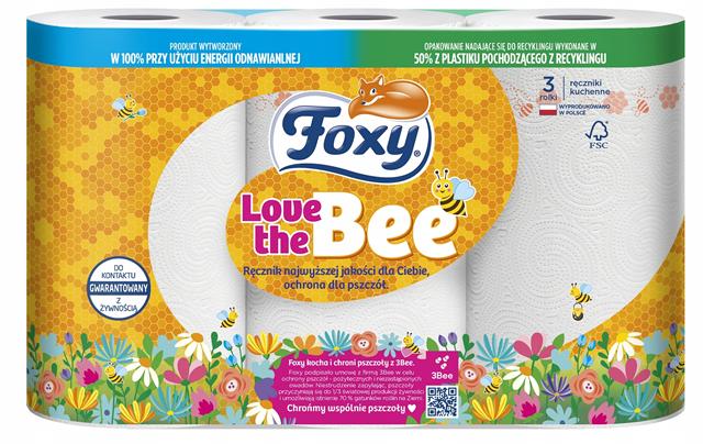 FOXY RĘCZNIK A'3 LOVE THE BEE 2WARS. 100CELULOZA 57LIS. DO KONTAKTU Z ŻYWNOŚCIĄ