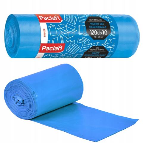 PACLAN WORKI NA ŚMIECI 120L/10 segregacja NIEBIESKIE PAPIER