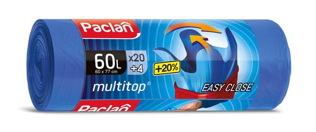 PACLAN WORKI NA ŚMIECI 60L/24 MULTITOP  NIEBIESKIE /24/