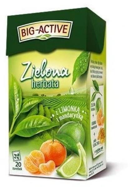 herbata exp big-active zielona z cytrusami 20*1,5 g herbapol
