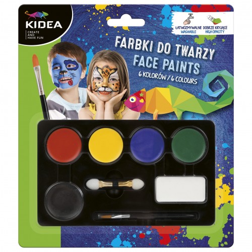 DERFORM FARBY DO MALOWANIA TWARZY 6 KOL8RÓW KIDEA /12/