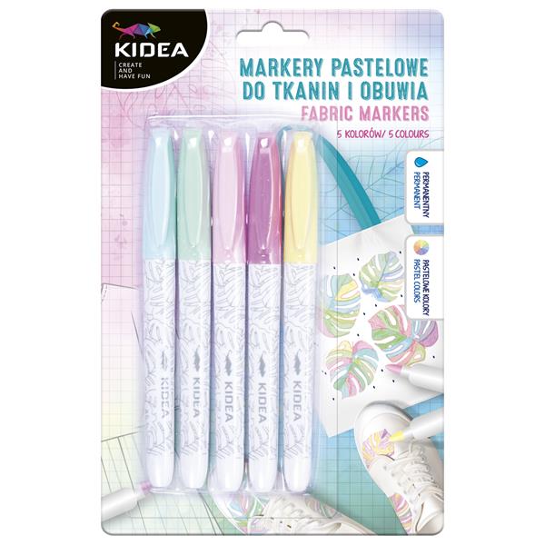 DERFORM MARKERY DO OBUWIA I TKANIN 5 KOLORÓW PASTELOWE MPOT5KA KIDEA /12/