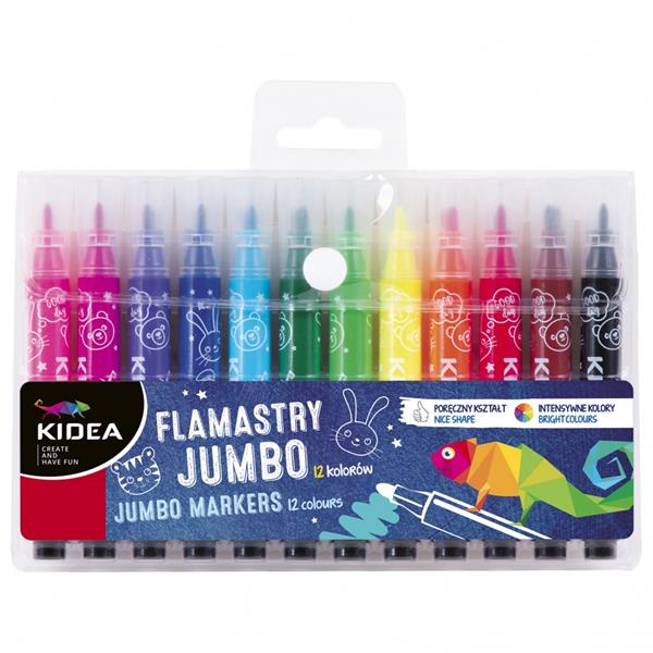 DERFORM FLAMASTRY JUMBO 12 KOLORÓW      FJ12KKA KIDEA /24/