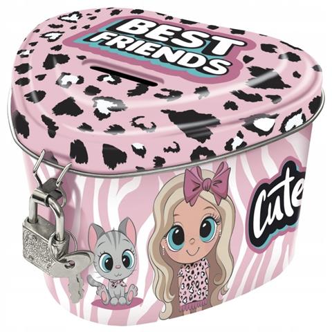 DERFORM SKARBONKA Z KŁÓDKĄ SERCE BEST   FRIENDS 10