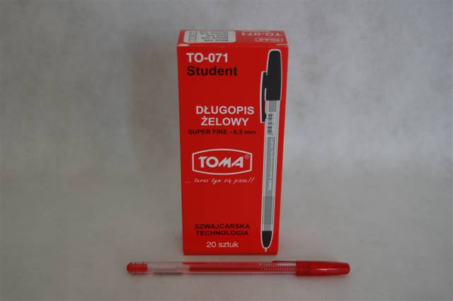 toma-długopis student 0,5mm gel pen     to-071 czerwony /20/