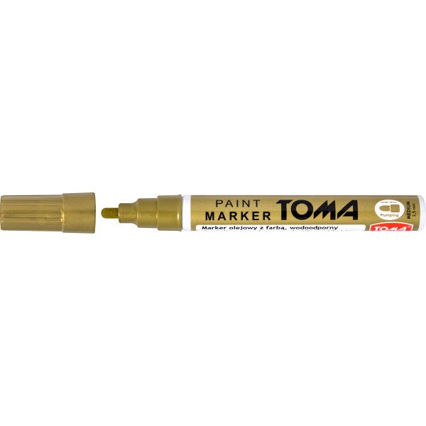 toma-marker olejowy 1mm wodoodporny /12/złoty to-445