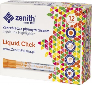 zenith zakreślacz pomarańczowy z płynnymtuszem liquid click 1-5mm 208 315 003/12
