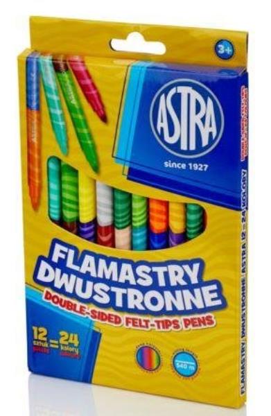 ASTRA FLAMASTRY DWUSTRONNE 12=24 KOLORY