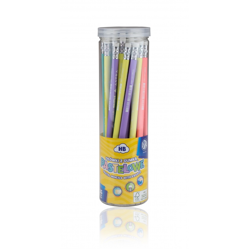 ASTRA OŁÓWEK Z GUMKĄ PASTEL Z MIARKĄ 