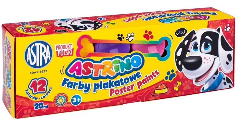 astrino farby plakatowe 12 kolory 20ml  301 221 004 astra /4/