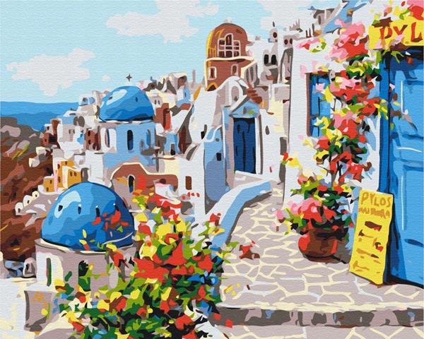 ASTRA ZESTAW Z FARBAMI, MALOWANIE WG. NUMERÓW, PODOBRAZIE 40X50CM, MAGICZNE SANTORINI ARTEA 801 023 908