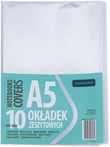 ASTRA OKŁADKA NA ZESZYT A5 10SZT BEZBARWNA ASTRAPAP