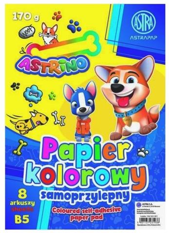 ASTRA ZESZYT PAPIERÓW KOLOROWYCH SAMOPRZYLEPNYCH B5 170G/M2 8 KARTEK ASTRINO 106025 001 /10/