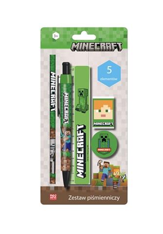 ASTRA ZESTAW PIŚMIENNICZY MINECRAFT 5EL.LINIJKA GUMKA TEMPERÓWKA 2 OŁÓWKI 411 026 050