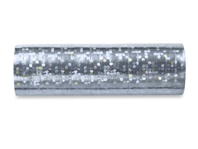 Serpentyny holograficzne, srebrny, 3,8m: 1op./18szt. PARTYDECO