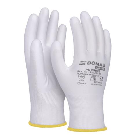 RĘKAWICE DONAU SAFETY PU BIAŁE 8/M /12/