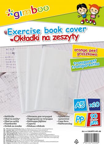 OKŁADKA NA ZESZYTY A5 GIMBOO 90MY, GROSZKOWA, TRANSPARENTNA