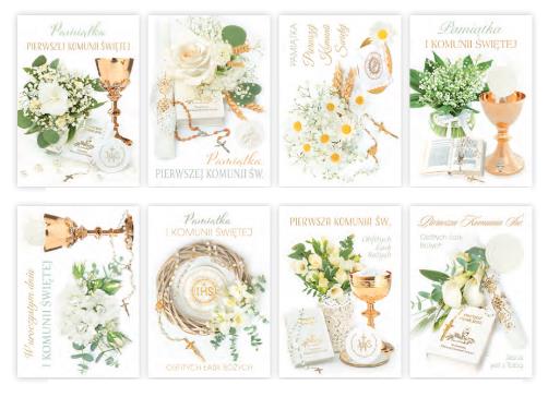 POLMAK KARTKA OZDOBNA KOMUNIA ŚWIĘTA    B6B KOM 107 BROKAT /25/