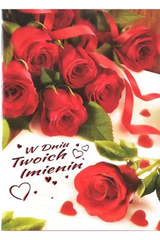 ART NUVO KARTKA B6 KARNET IMIENINY FF1277 /10/