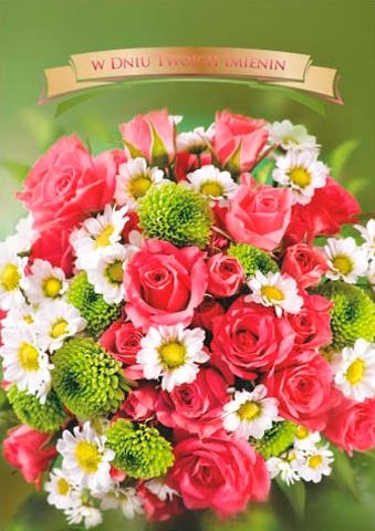 ART NUVO KARTKA B6 KARNET IMIENINY FF1241