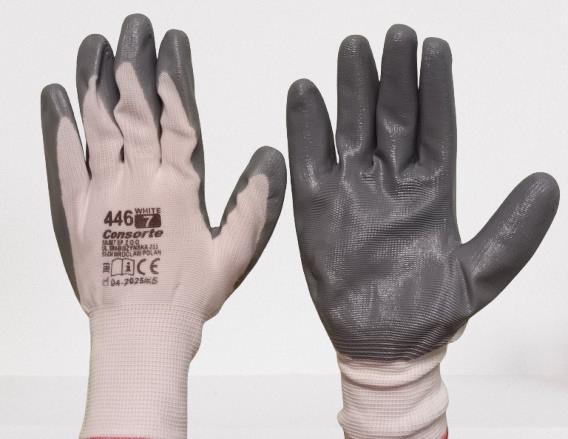 FOLCOM RĘKAWICE OCHRONNE 446-7 BIAŁO-SZARE  /12/